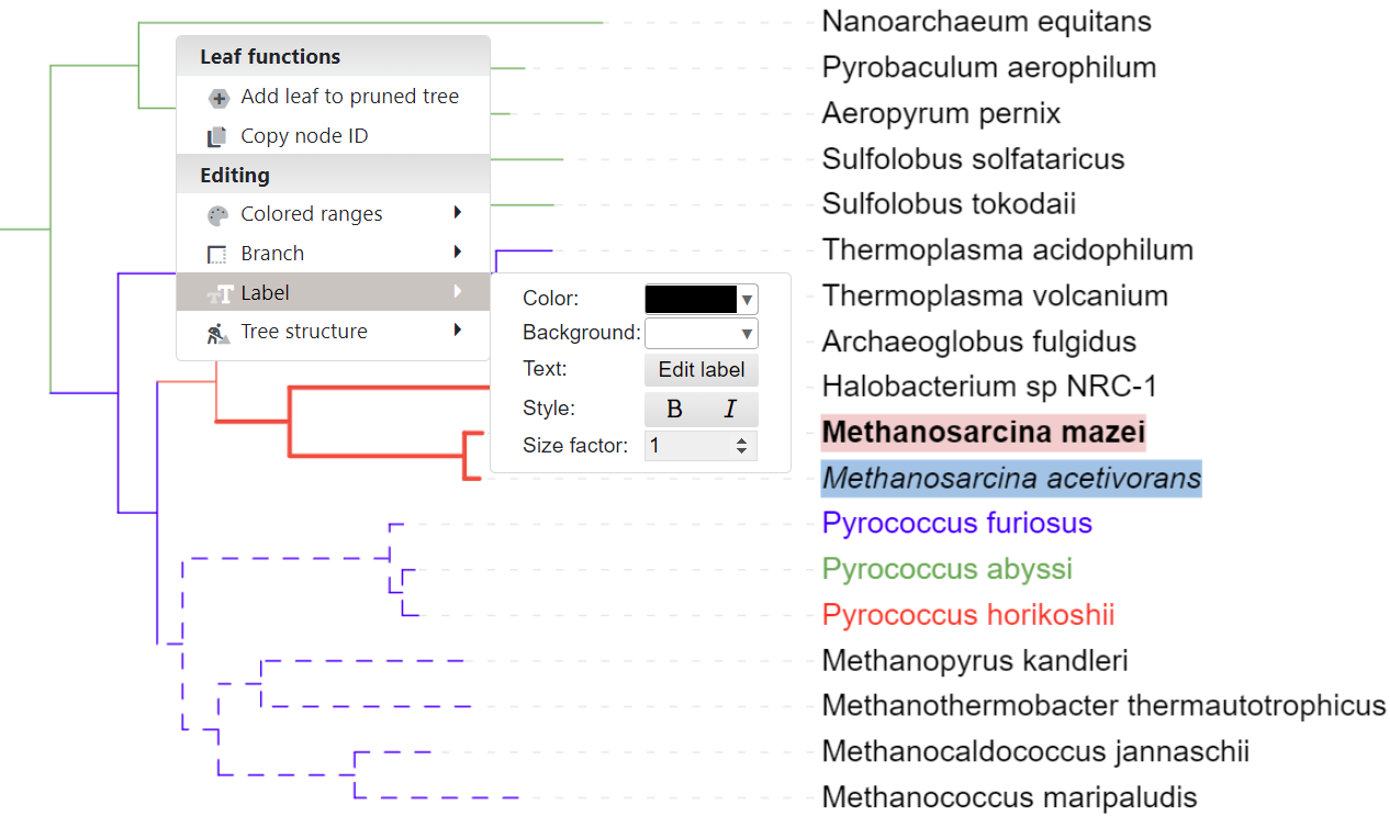 Interactively defining colors and styles