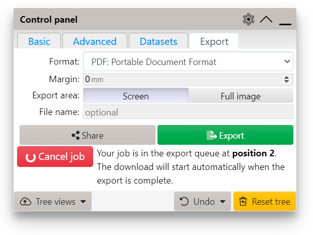 Tree export options